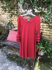 Gabby Skye- CRIMSON RUFFLE SWEATER DRESS- Size XL- NWT