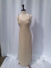 SPEECHLESS Embellished Shimmer Lace Formal Gown Dress - Size 5 - Beige - New