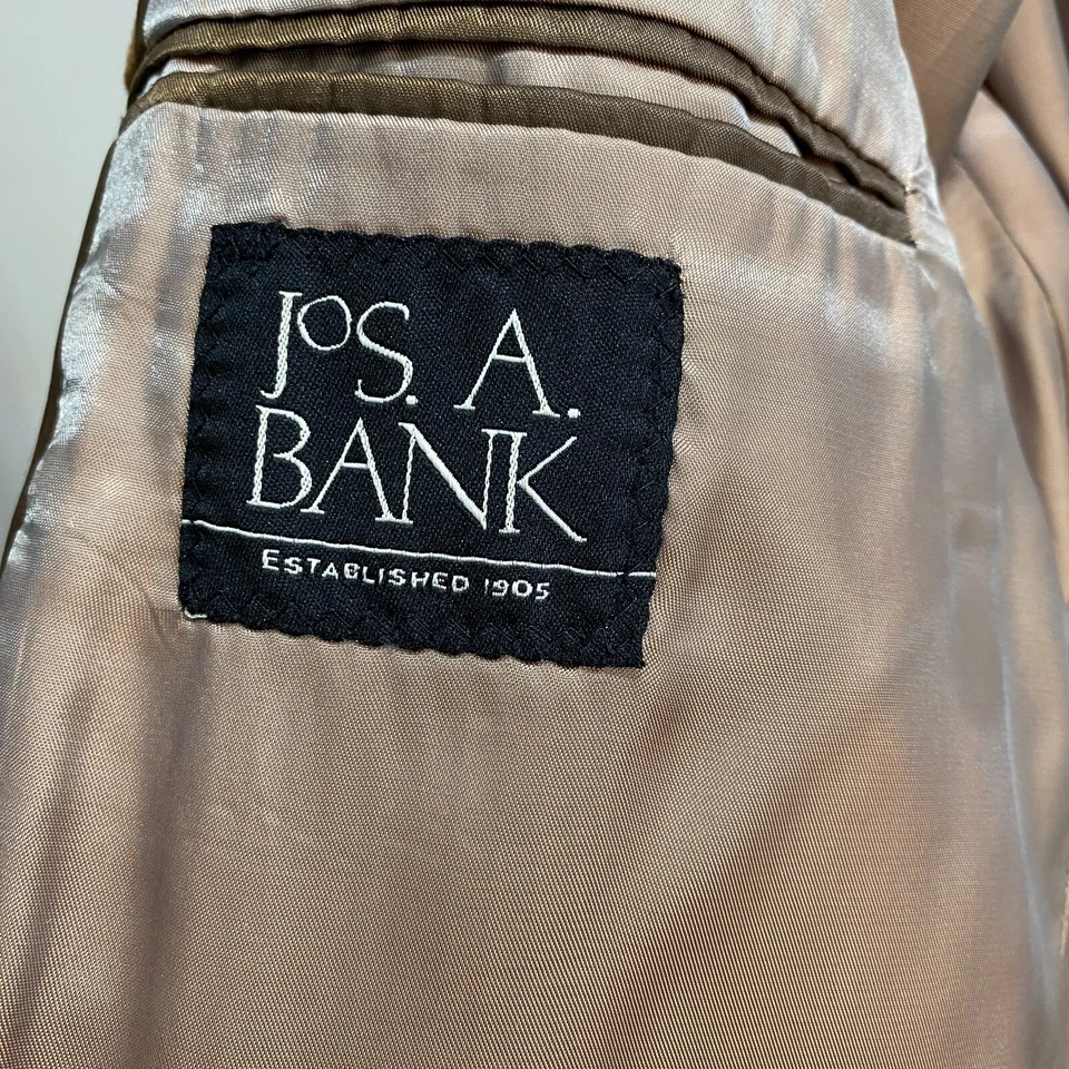 Traje deportivo JoS A Bank lana cachemir abrigo para hombre marrón tostado 46R Academia 2 botones Foto 4 de 4