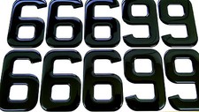 Resin / Gel Domed Black Number Plate Number 6 / 9 SET OF 10 numberplate numbers
