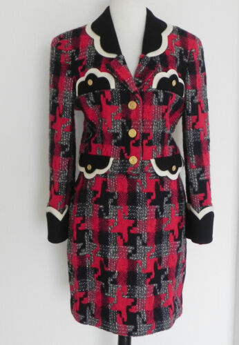 Vtg Moschino Pret-A-Porter Wool Tweed Skirt Suit Made in Italy AEFFE Spa Size M - Picture 1 of 12