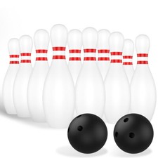 12x Kids Bowling Set 10 Classical White Pins 2 Balls Early Education Bowling ◐
