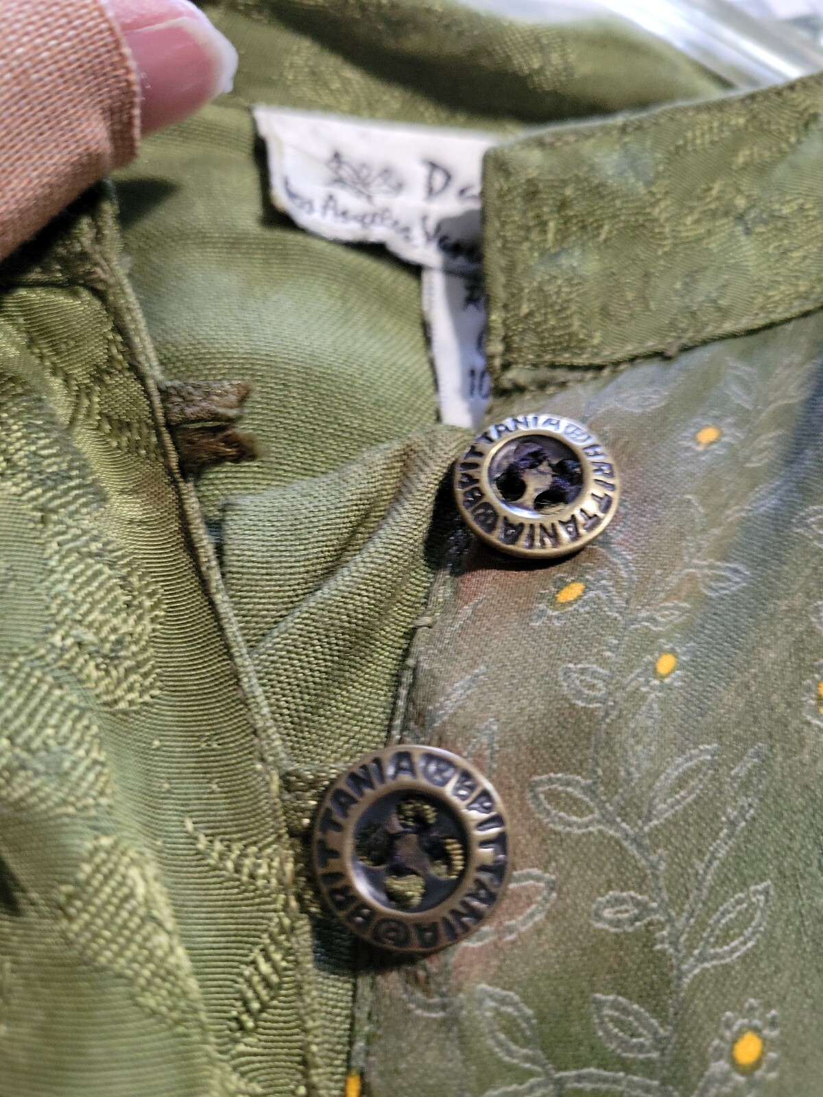 Papillion Jacket Green Patchwork rayon  Velvet Tu… - image 7