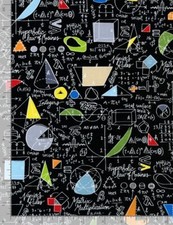 School Fabric - Math Equation Geometry Doodle Black - Timeless Treasures YARD