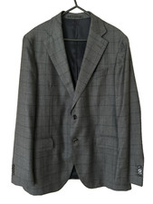 TM Lewin Blazer Ing Loro Piana Soft Touch Extrafine Merino Wool Grey Plaid 40R