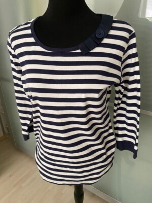 Flash Lights Damen Bluse mit langen Ärmeln, Größe: 42,  Cotton, gestreift