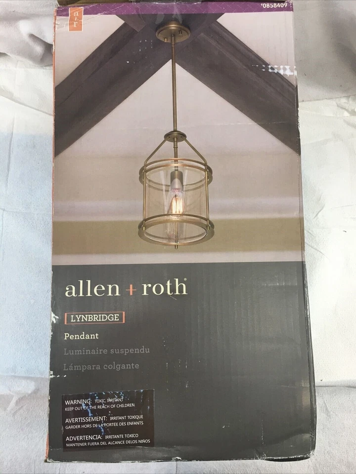 Allen+Roth Lynbridge Soft Gold Lynbridge Pendant Champagne Glass Shade 0858409 - Image 2 of 3