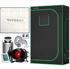 VIVOSUN 3-in-1 Tent Kits Hydroponic Grow Tent & LED Grow Light & Inline Duct Fan