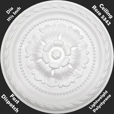 5342 Polystyrene Ceiling Rose Center Rosette Medallion DIY Decorating 11½ Dia