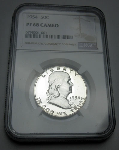 1954 Franklin Silver Half Dollar PF 68 CAMEO NGC