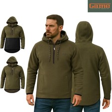 Game Alpine Fleece Hunting Smock – 300gsm Outdoor Pullover Zip Hoodie | Drop-Hem