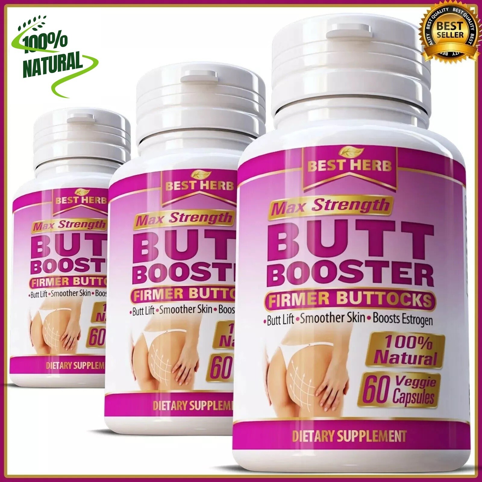 SEXY BUTT BOOTY PILLS FIRM ROUND CURVES BOTTOM LIFT ENHANCER CAPSULES