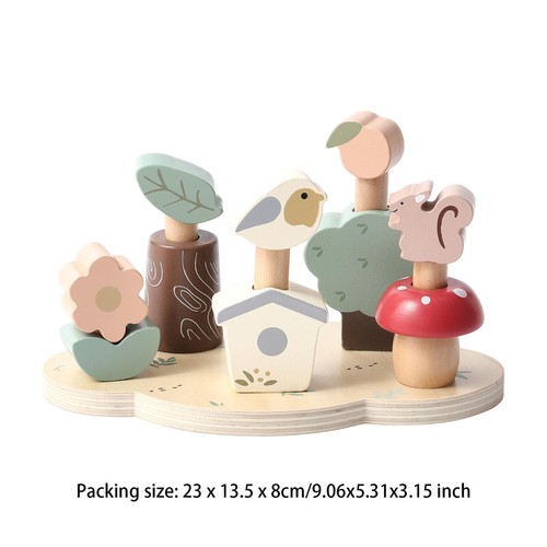 Stacking & Sorting Toy Cute Wood Toy for Kids Boys Girls 3 4 5 6 Years Old - Picture 3 of 7