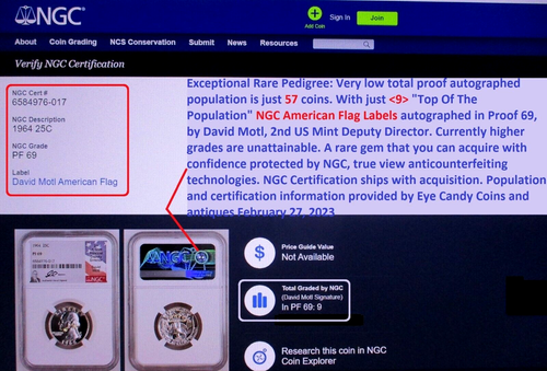 1964 US Proof Set 1 OF 4 SETS KNOWN PR69 ULTRA RARE SIGNED BY DAVID MOTL NGC TV - Picture 9 of 22
