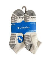 Columbia Men's Athletic No Show Socks gray-white SZ Large 6-12  6 Pairs NWT