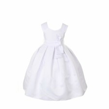 CINDERELLA COUTURE 6 GIRLS FANCY DRESS WHITE SATIN FLOWER GIRL PORTRAIT 1087 NEW