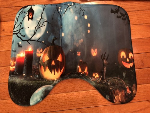 Halloween Bathroom Decor 3pc Set Shower Curtain Bath Mat and Toilet Mat - Picture 3 of 8