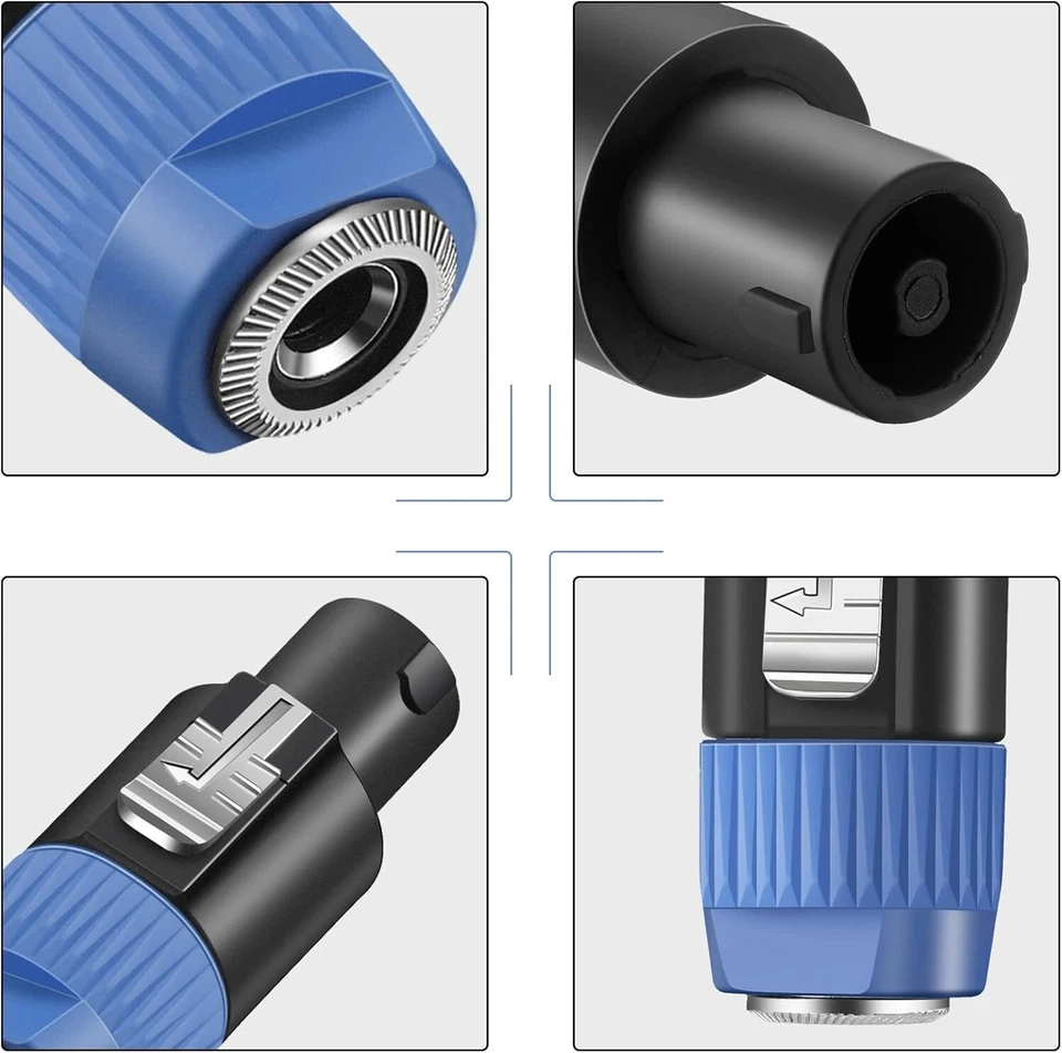 8 piezas para adaptador Speakon a 1/4, conector mejorado de 1/4" hembra a macho EE. UU. NUEVO Foto 4 de 4