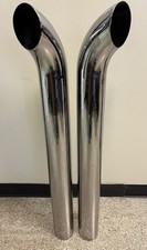 Chrome Stacks 4 Inch Curved Pipe 4x40 Chrome Exhaust Pair Free Shipping