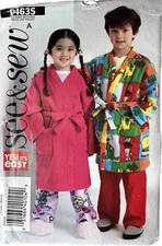 B4635 Butterick SEE & SEW Child’s Robe & Pajamas (Top & Bottom) •ALL Sizes •2005
