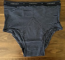Vintage 90's Jockey Classic Size 36 100 Cotton Blue Stripe Y Brief