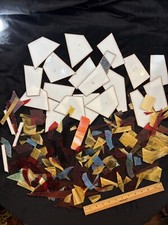5.5lb Lot Stained Glass Medium Pieces Scrap Mosaic Art Projects Craft FreeShip 