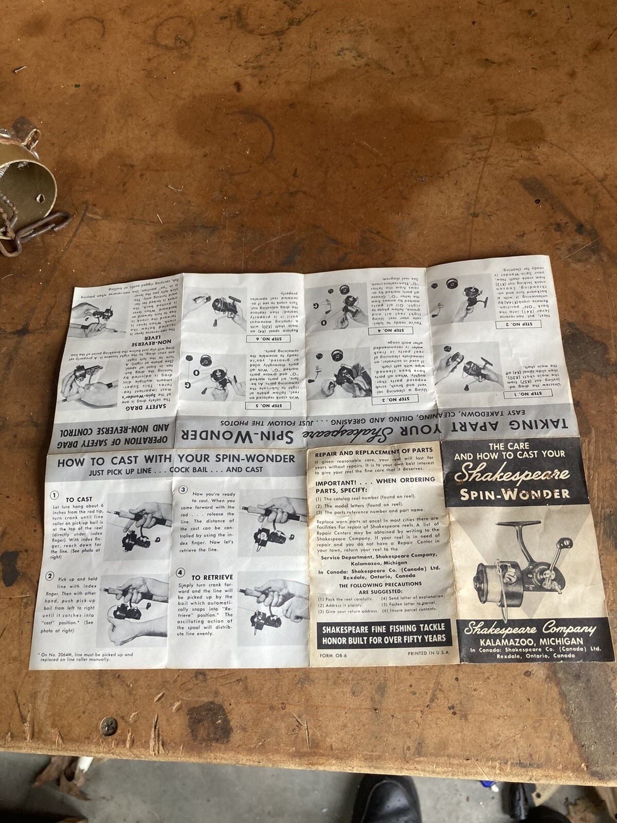 Vintage Fishing Reel Parts Manuals Sears Roebuck Shakespeare Parts Diagrams OLD