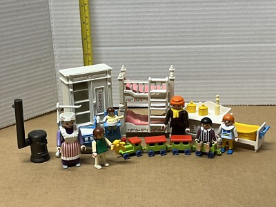 Vintage Playmobil Victorian Mansion Childrens Bedroom Nursery Nanny Kids Train