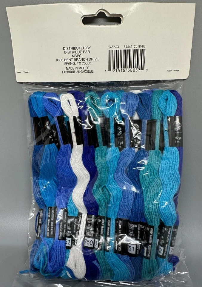 Loops and Threads Embroidery Floss Skeins 10 yd Lot of 63 Blues & Various Colors - Image 3 of 4