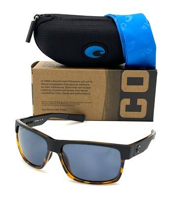 Costa Del Mar HALF MOON  Black- Tortoise / Gray 580P  Polarized Sunglasses