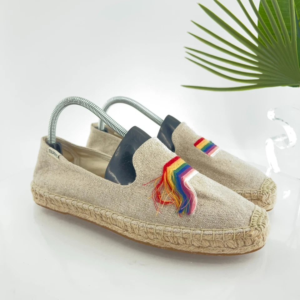 Zapatilla para fumar Soludos para mujer talla 10 alpargata plana beige orgullo zapatos informales Foto 2 de 4