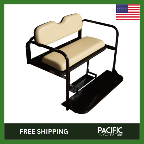 PGT Club Car Precedent Golf Cart Rear Flip Folding Back Seat Kit Tan