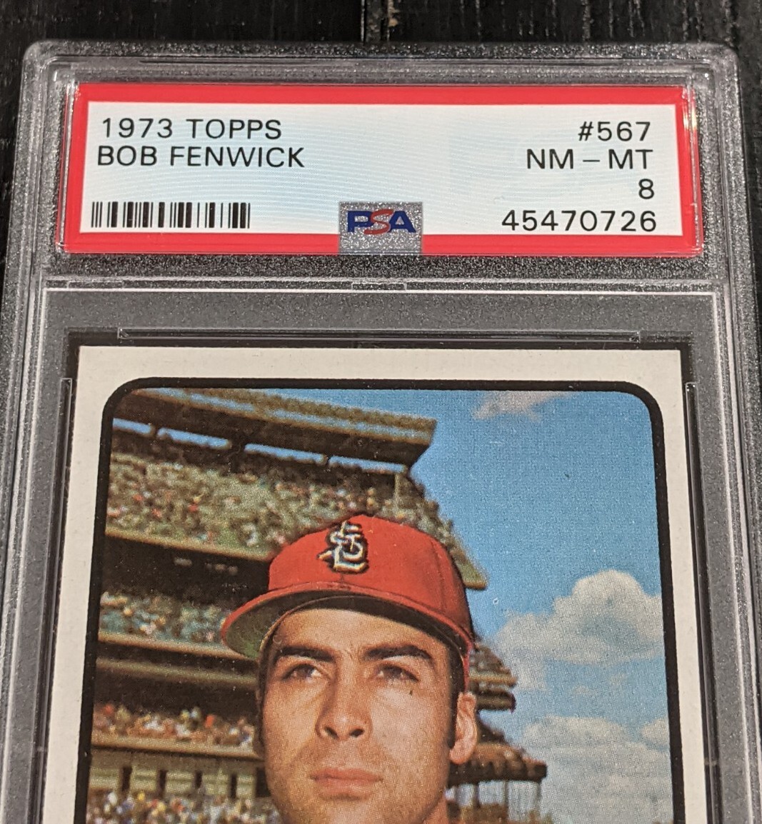 1973 Topps Bob Fenwick PSA 8 NM-MT Original Vintage Cardinals #567