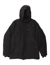 CNC COSTUME NAZIONALE Uomo Giacca Imbottita con Cappuccio IT 52 XL Nylon Nero DG85