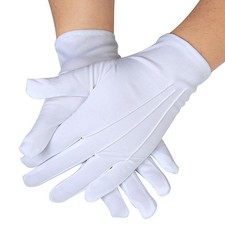 2 Pair White Formal Gloves Unisex White Marching Parade Formal Dress Gloves