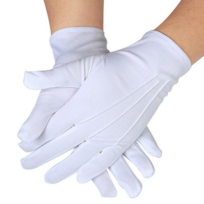 2 Pair White Formal Gloves Unisex White Marching Parade Formal Dress Gloves