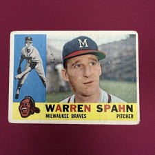 Warren Spahn | 1960 Topps #445 | Milwaukee Braves HOF Baseball Card