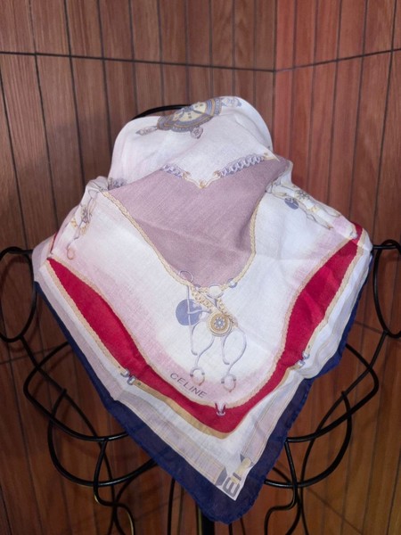 Celine Paris Vintage Scarf Equestrian Jewelry Motif 45cm