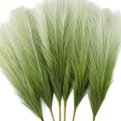 6 PCS Faux Pampas Grass Arrangement - 18''/45cm Artificial Fluffy Pompous Gras...