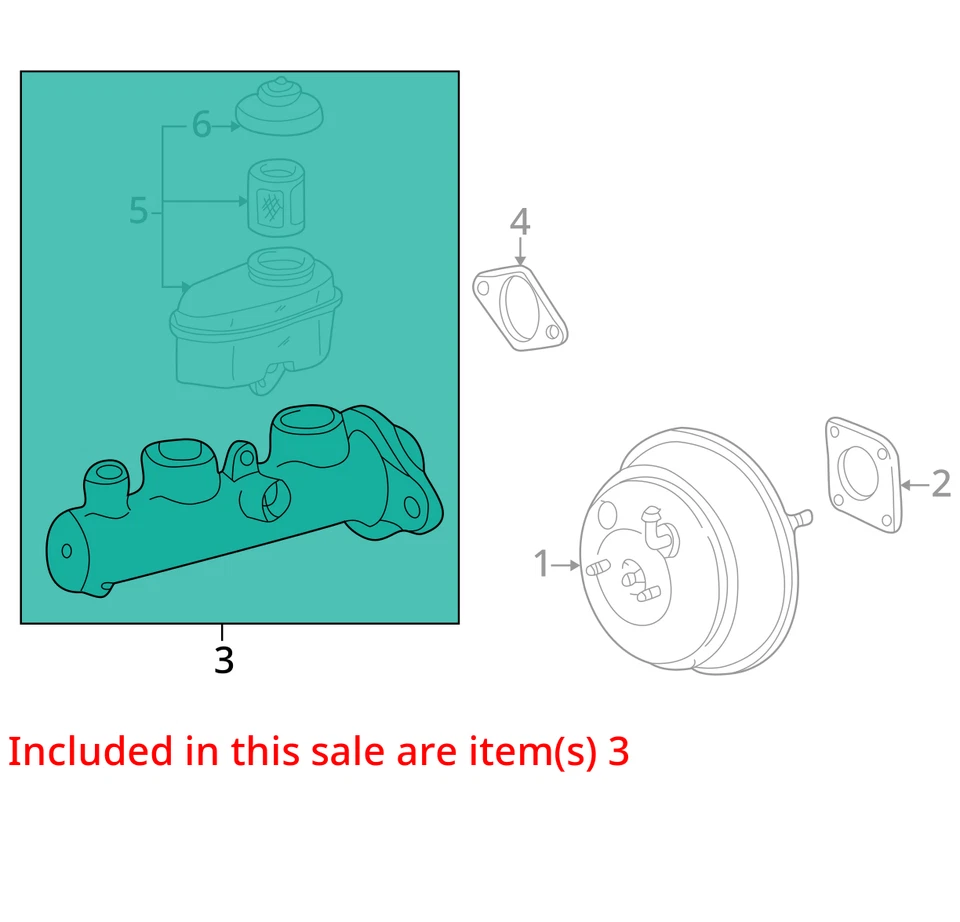 1997-1999 Lexus Es300 Brake Master Cylinder NSUMB - Image 3 of 4