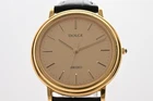Vintage [N MINT] SEIKO Dolce 5E31-6C20 Gold Dial Quartz Men's Watch From Japan