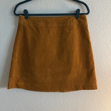 J.Crew Mercantile Mustard Yellow Corduroy Skirt Women s Size 6 A-Line Mini Lined