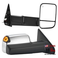 Tow Mirrors Compatible with 2002-2008 Dodge Ram 1500, 2003-2009 2500 Chrome