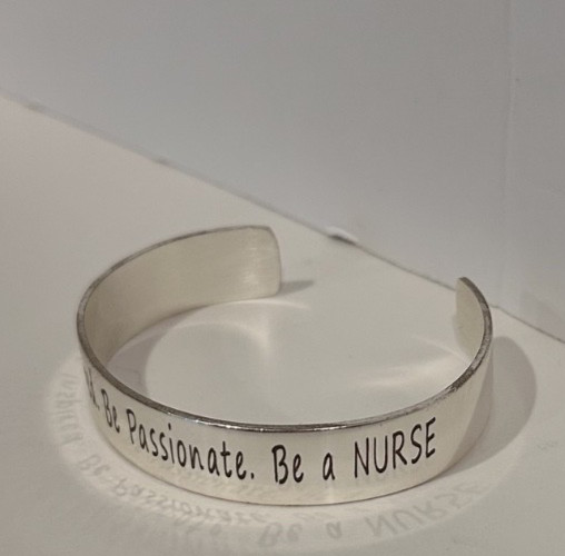 Rustic Cuff Silver Nurse Bracelet - image 3