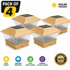 Solar Post Cap Lights Outdoor Waterproof Powered Deck Fence Lights for 4x4 Wood