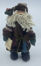 Primitive Cloth Santa Old World Style Bearded Folk Art Folksy 10  Tall