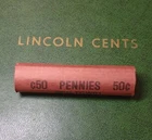 💥 50¢ Vintage Wheat Cent Roll 1920 D/ 1929-S Ends 50 Lincoln Pennies