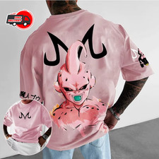 Dragon Ball Majin Buu Hoodie Men Streetwear Anime Print Harajuku Loose Fit Top