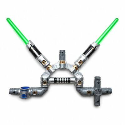 Star Wars Clone Wars Lichtschwert Kampfspiel komplett 2 Säbel elektronisches Spielzeug