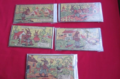 lot de 5 Puzzles " LAPINOS " pièces en bois années 50 - Photo 1/4